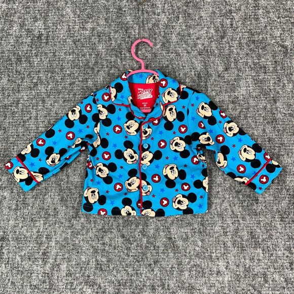 Mickey Mouse Pajama Top Toddler 2T Disney Roadster Racers Flannel Long Sleeve‎ - Picture 1 of 11